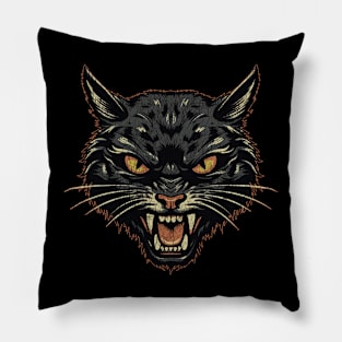 Vintage Black Cat IV Pillow