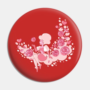 Pink Diamond with roses Pin