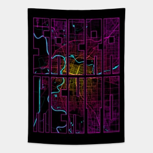 Sacramento, USA City Map Typography - Neon Tapestry