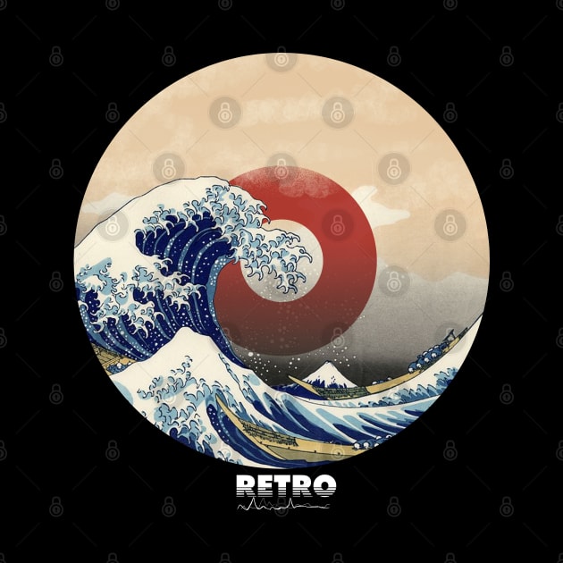 vinyl records great retro wave kanagawa vintage wave by A Comic Wizard