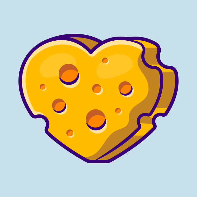 Cheese Shape Love Cartoon by Catalyst Labs