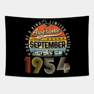 Awesome Since September 1954 Vintage 69th Birthday Tapestry