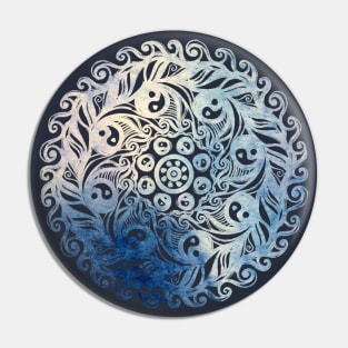 Yin Yang Blueberry Cream Mandala Pin