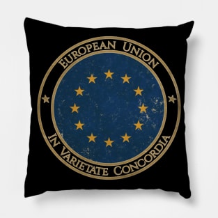 Vintage European Union Europe EU Flag Pillow