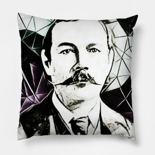 Arthur Conan Doyle Black and White Portrait | Arthur Conan Doyle Artwork 4 Pillow