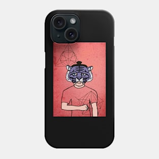 DaVinci-Inspired Male Character with Animal Mask and Blue Eyes Phone Case