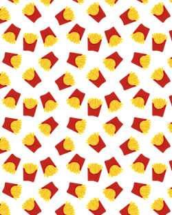 FRENCH FRIES FAST FOOD PATTERN Magnet