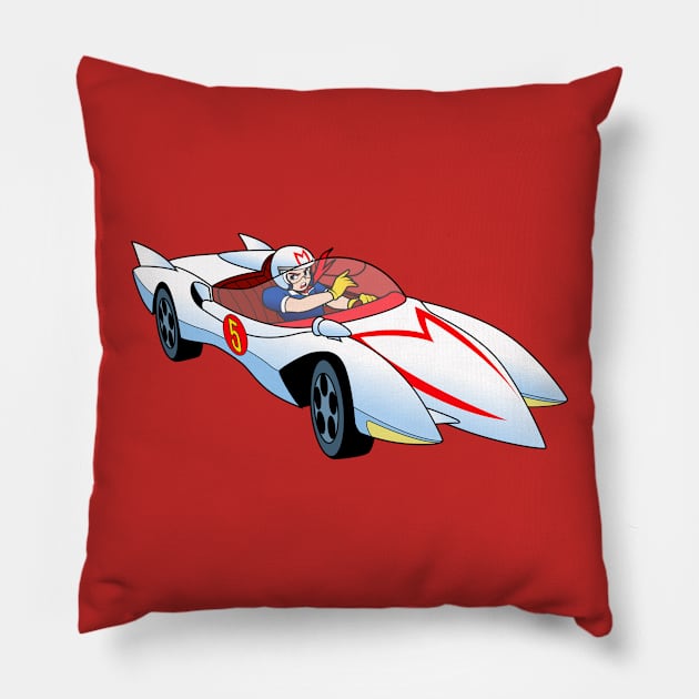 Speed racer mach 5 car Pillow by Oyeplot