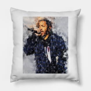 KENDRICK LAMAR WITH WATERCOLOR PAINTING Pillow