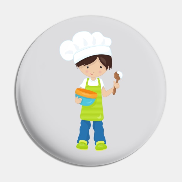 Baking, Baker, Bakery, Apron, Cute Boy, Brown Hair Pin by Jelena Dunčević