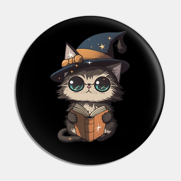 Adorable Magical Cat - Cute Wizard Drawing Pin by SergioCoelho_Arts