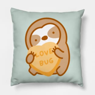 Cute Valentine Love Bug Candy Heart Sloth Pillow