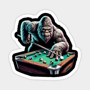 Bigfoot Sasquatch Billiards Pool Player Magnet