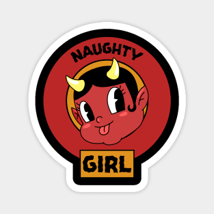 Naughty Girl – Cute Retro Devil Halloween Design Magnet
