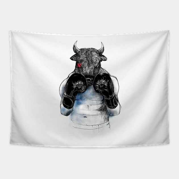 The Eye of the Raging Bull Tapestry by Madkobra