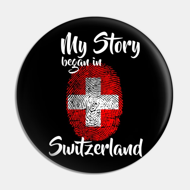 Switzerland Flag Fingerprint My Story DNA Swiss Pin by Your Culture & Merch