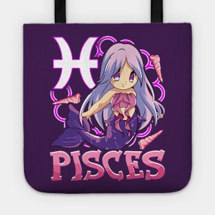 Pisces Manga Kawaii February March Birthday Zodiac Tote