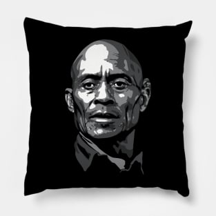 Woody Strode greyscale Pillow