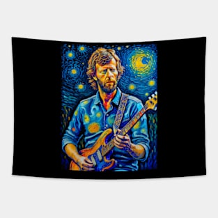 Eric Clapton in starry night Tapestry