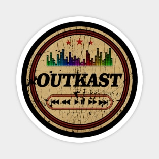 Graphic Outkast Name Retro Distressed Cassette Tape Vintage Magnet