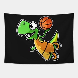 Tyrannosaurus Rex Basketball Team Sports B-ball Dinosaur design Tapestry