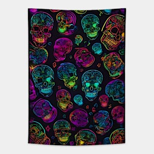 Neon skull pattern Tapestry