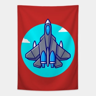 Jet Fighter Plane Flying Tapestry