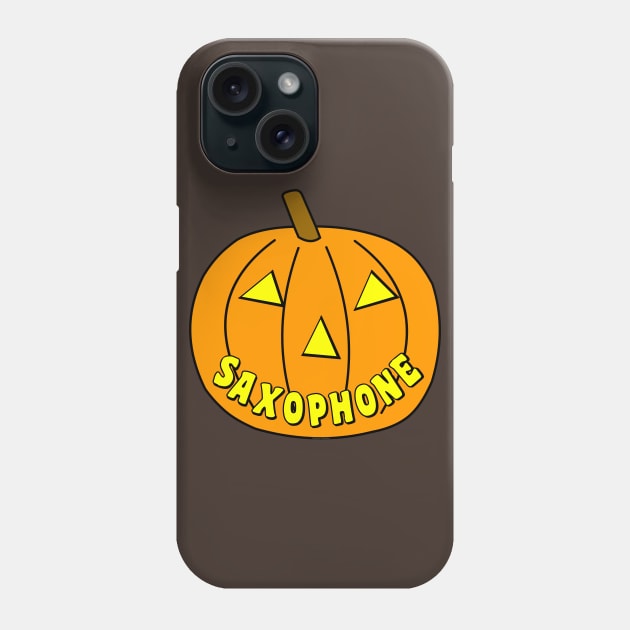 Saxophone Halloween Pumpkin Phone Case by Barthol Graphics