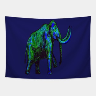 Mammoth Skeleton Interactive Green&Blue Filter T-Shirt By Red&Blue Tapestry