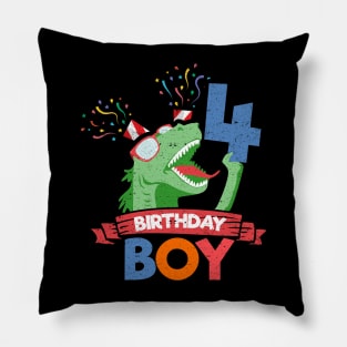 4th Birthday Boy Dinosaur Pillow