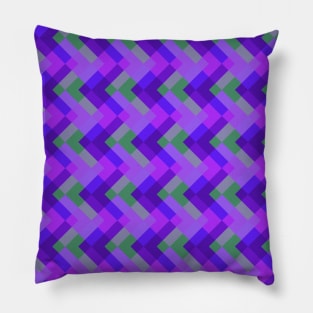 'Zagga' - in Blue, Green and Grey, and shades of Purple, Violet and Lilac Pillow