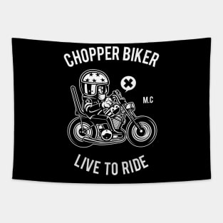 Chopper Biker Live To Ride Tapestry