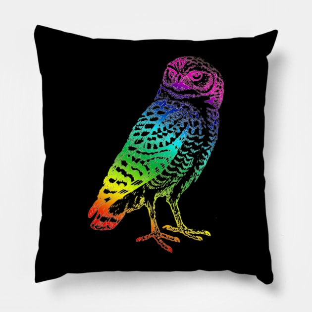 Owl Rainbow Pillow by hudayadi