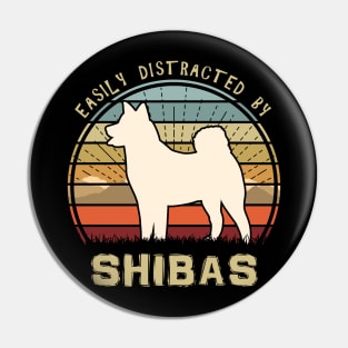 Easily Distracted By Shibas Pin