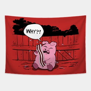 Funny Bacon Crying Pig Cartoon Gift For Bacon Lovers Tapestry