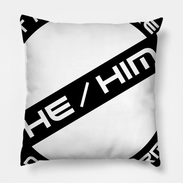 Gender Stamp - Default Hardware - He/Him Pillow by talenlee