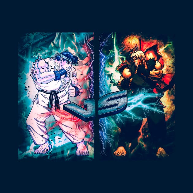 street fighter ryo vs ken gamer gift by nowsadmahi