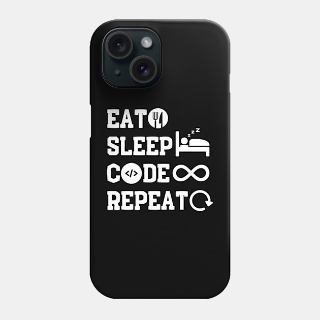 Eat Sleep Code Repeat Phone Case by NomiCrafts