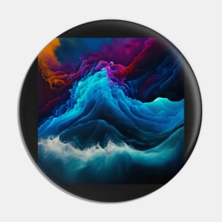 Stormy Rainbow Waves Abstract Pin