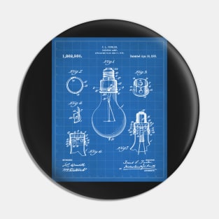 Electric Lamp Patent - Housewarming Home Hallway Art - Blueprint Pin