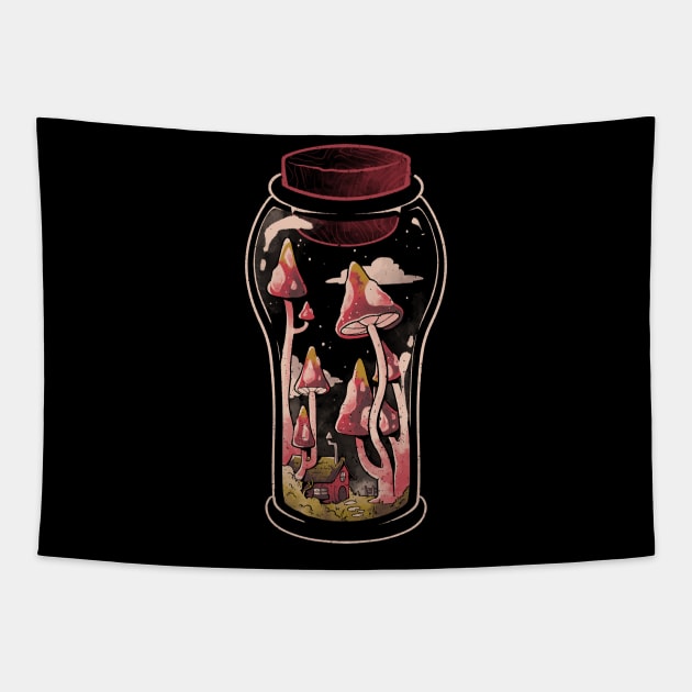 Gnome Jar - Cute Flowers Mushroom Gift Tapestry by eduely