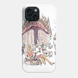 blonde in Paris with a cat Phone Case