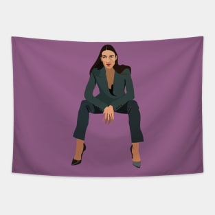 AOC Alexandria Ocasio Cortez illustration Tapestry