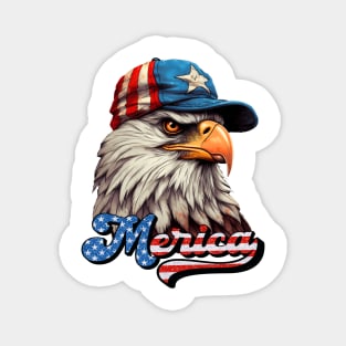 Merica Patriotic USA Eagle 4th of July Magnet