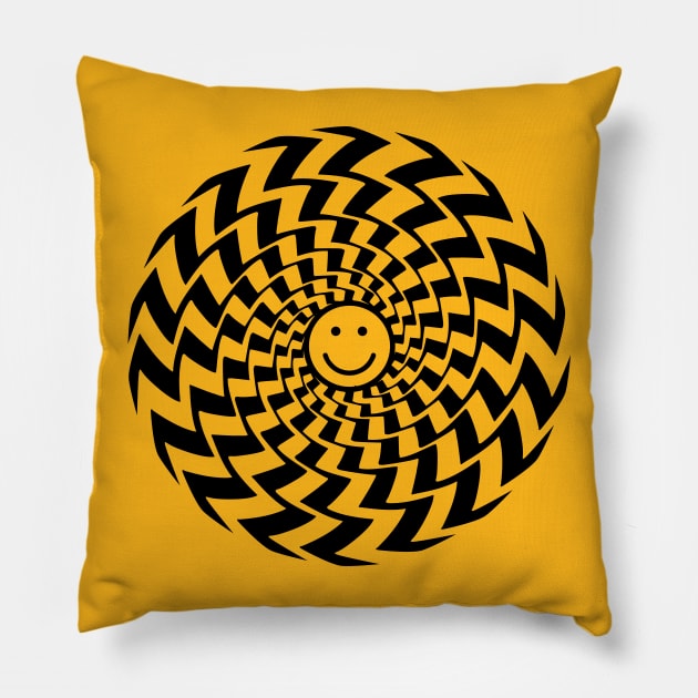 Trippy Smiley Face Pillow by SillyShirts