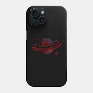 Red Galaxy Saturn Phone Case