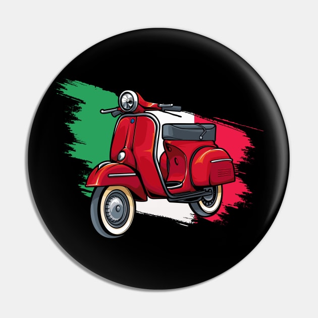 Italy Classic Vespa Scooter Moped Bike Retro Love Vintage Pin by Your Culture & Merch