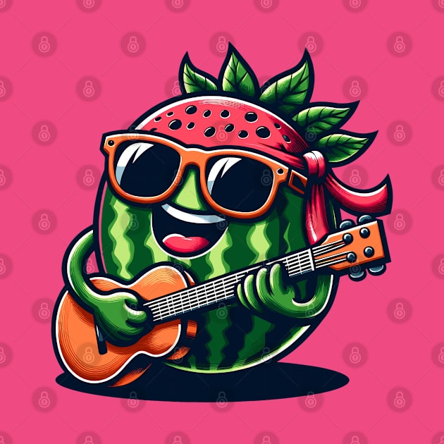 Melon Playing Guitar by Graceful Designs