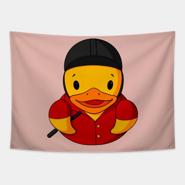 Jockey Rubber Duck Tapestry by Alisha Ober Designs