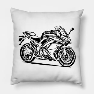 Z1000SX Motorcycle Sketch Art Pillow